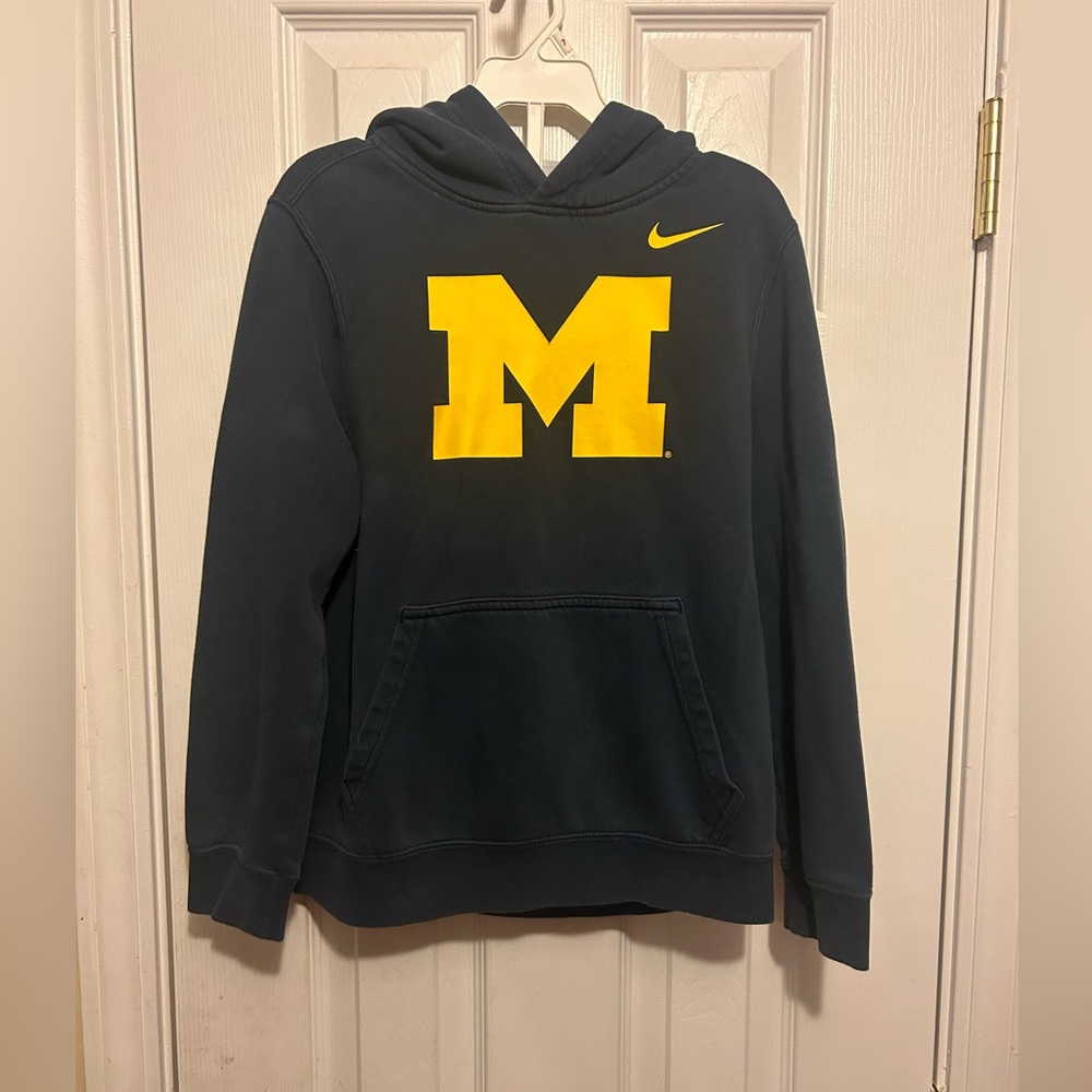 Vintage Michigan Wolverines Nike☑️Hoodie Sweatshirt Blue Youth Med